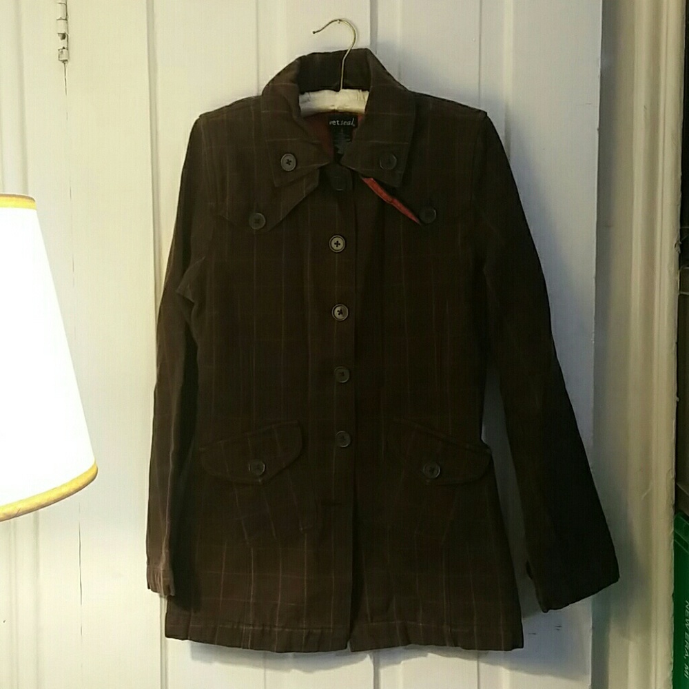 Plaid trench coat
